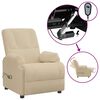 vidaXL Poltrona de massagens el&eacute;trica couro artificial cor creme