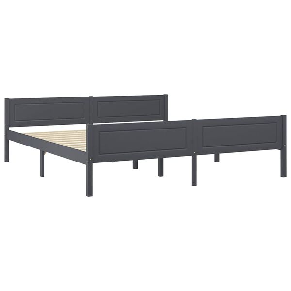 vidaXL Estrutura cama c/ 2 gavetas 180x200cm pinho maci&ccedil;o cinza-escuro