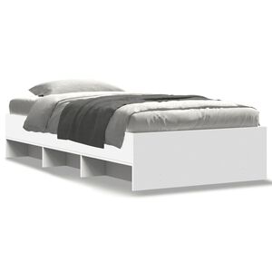 vidaXL Estrutura de cama 75x190 cm derivados de madeira branco