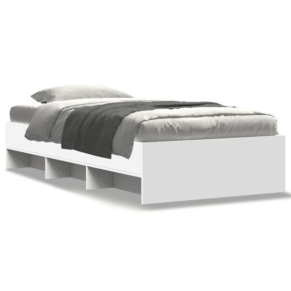 vidaXL Estrutura de cama 75x190 cm derivados de madeira branco