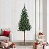 vidaXL &Aacute;rvore de Natal Slim com 300 LEDs com suporte Verde 210 cm
