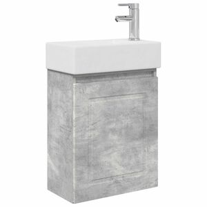 vidaXL Conjunto de M&oacute;veis de Banheiro com Torneira Cinzento Cimento