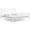vidaXL Estrutura de cama super king pinho maci&ccedil;o 180x200 cm branco