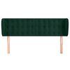vidaXL Cabeceira de cama c/ abas veludo 147x23x78/88cm verde-escuro