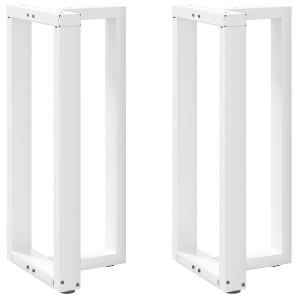 vidaXL P&eacute;s de mesa de bar em forma de T, 2 pe&ccedil;as, branco, 40x35x(90-91) cm, a&ccedil;o