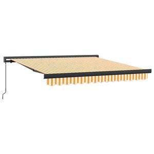 vidaXL Toldo retr&aacute;til 3x2,5 m tecido e alum&iacute;nio amarelo e branco