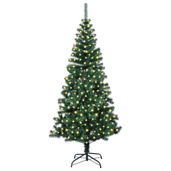 vidaXL &Aacute;rvore de Natal Artificial Pr&eacute;-iluminada Verde 210 cm