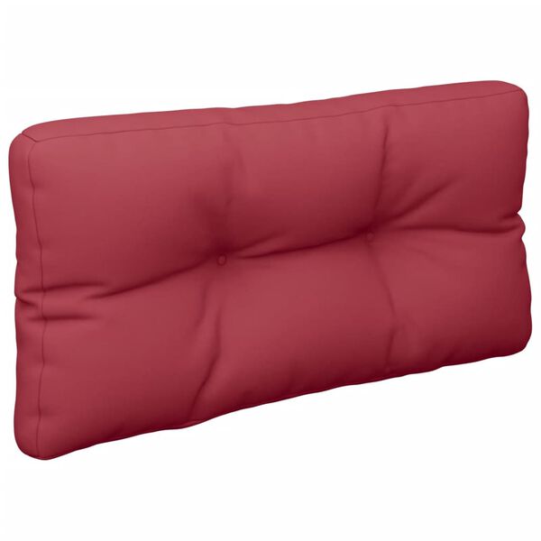 vidaXL Almofad&atilde;o para sof&aacute; de paletes 70x40x12cm tecido vermelho tinto