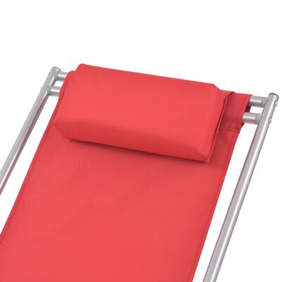 vidaXL Cadeiras de jardim reclináveis 2 pcs aço vermelho