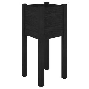 vidaXL Vaso/floreira de jardim 31x31x70 cm pinho maci&ccedil;o preto