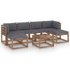 vidaXL 7pcs conj. lounge paletes jardim c/ almofad&otilde;es pinho impregnado