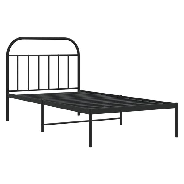 vidaXL Estrutura de cama com cabeceira 107x203 cm metal preto