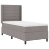 vidaXL Cama Box com colch&atilde;o Cinzento-acastanhado 90 x 190 cm tecido