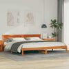 vidaXL Estrutura da Cama com cabeceira Marrom Cera 180 x 200 cm