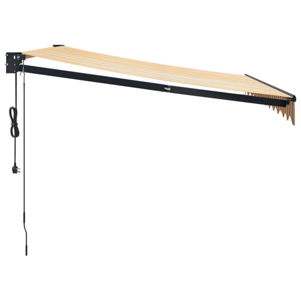vidaXL Toldo retr&aacute;til autom&aacute;tico 3x2,5 m amarelo e branco