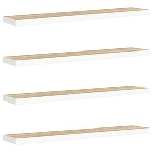 vidaXL Prateleiras parede 4 pcs 120x23,5x3,8 cm MDF carvalho e branco