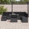 vidaXL Conjunto de Sof&aacute; de Jardim 9 pcs Preto Rattan Sint&eacute;tico