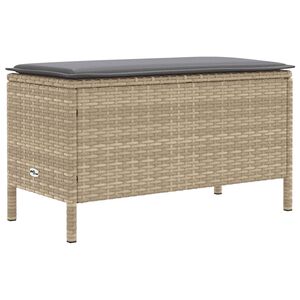 vidaXL Pufe de Jardim Bege e Cinza Claro 80 x 38 x 42 cm Rattan de PE