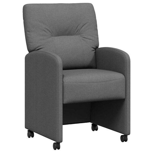 vidaXL Cadeiras de Jantar com Rodas com rodas 2 pcs Cinzento escuro