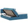 vidaXL Cama de Armazenamento LED com Colch&atilde;o Azul Escuro 180 x 200 cm