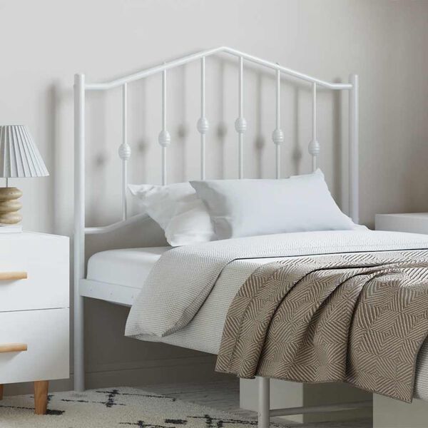 vidaXL Cabeceira de cama 100 cm metal branco