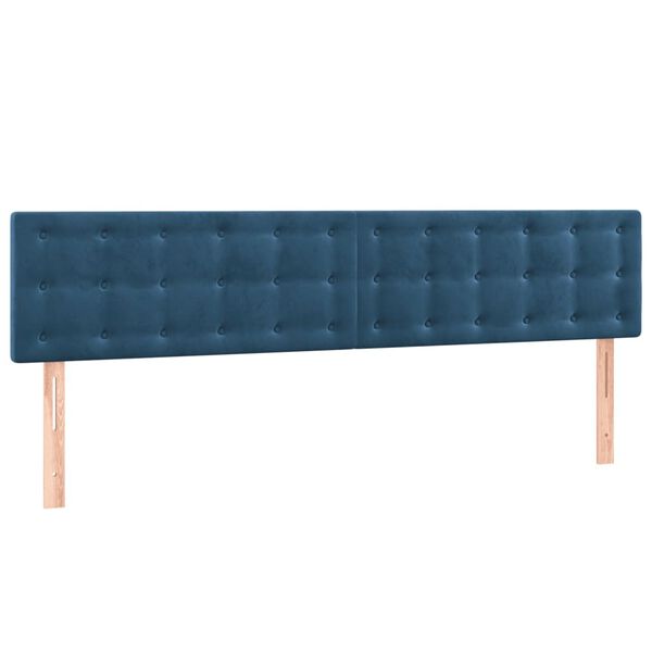 vidaXL Cabeceira de cama 2 pcs veludo 100x5x78/88 cm azul-escuro