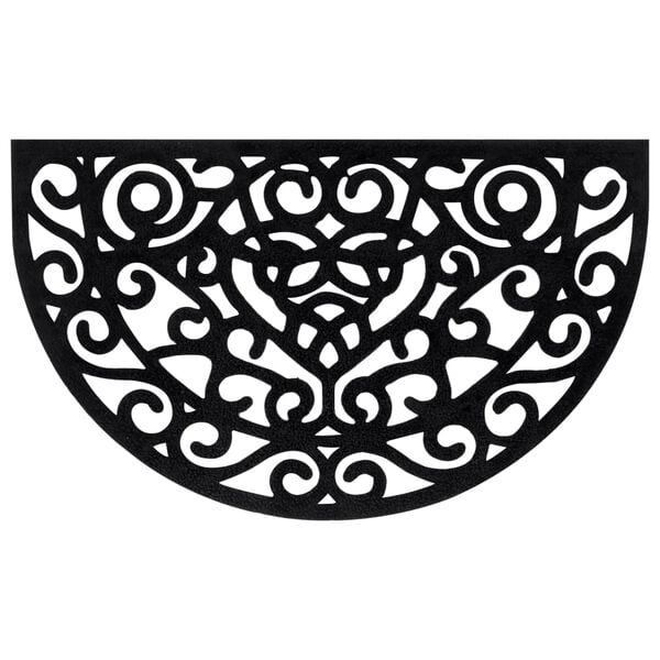 vidaXL Tapete de porta semicircular 45x75 cm borracha