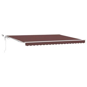 vidaXL Toldo retr&aacute;til autom&aacute;tico com luz LED 450x300 cm castanho