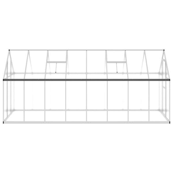 vidaXL Estufa com estrutura base 445x169x195 cm alumínio prateado