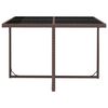 vidaXL 9 pcs conjunto jantar exterior c/ almofad&otilde;es vime PE castanho