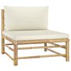 vidaXL 12 pcs conj. lounge jardim em bambu c/ almofadões branco nata