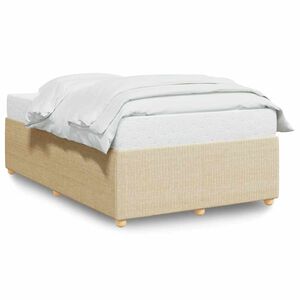 vidaXL Estrutura de cama sem colch&atilde;o 120x190 cm tecido creme