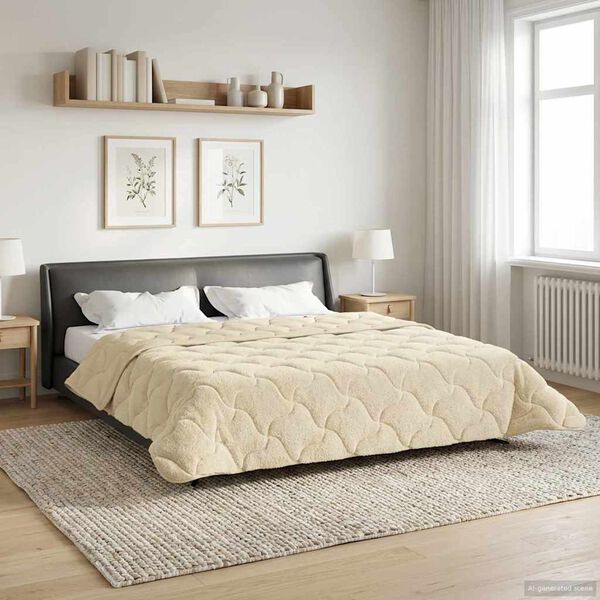 vidaXL Duvet de Ano Inteiro Colchonete Creme 220 x 240 cm