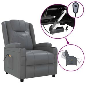 vidaXL Poltrona el&eacute;trica de massagens couro artificial antracite