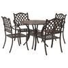 vidaXL Conjunto de Jantar para Jardim 5 unid. Bronze Alum&iacute;nio