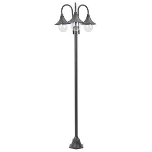 vidaXL Candeeiro de p&eacute; p/ jardim c/ 3 bra&ccedil;os E27 220cm alum&iacute;nio bronze