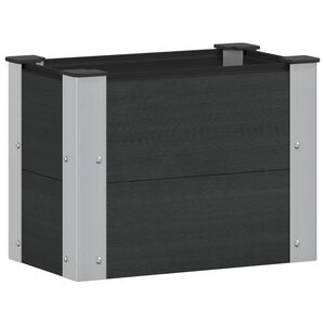 vidaXL Canteiro de jardim elevado Preto 50 x 30 x 36 cm WPC e Alum&iacute;nio