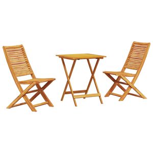 vidaXL Conjunto Bistro Dobrável 3 pcs Castanho