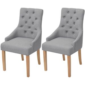 vidaXL Cadeiras de jantar 2 pcs tecido cinzento-claro