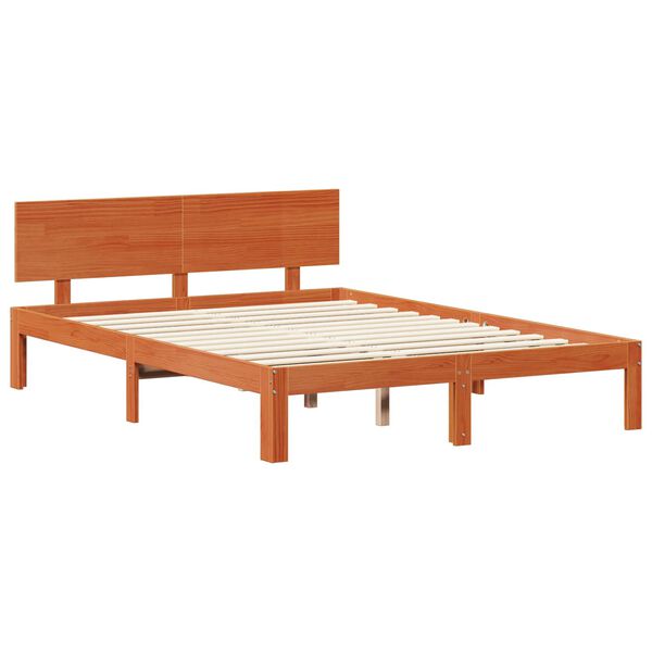 vidaXL Estrutura da Cama 2 pcs Marrom Cera Madeira de Pinho S&oacute;lido