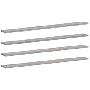 vidaXL Prateleiras de parede 4pcs derivados de madeira cinzento sonoma