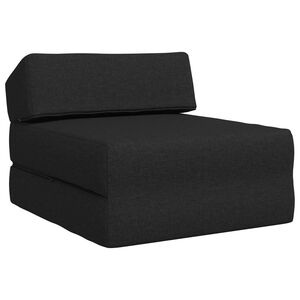 vidaXL Sof&aacute; Cama Dobr&aacute;vel Preto 60 x 70 x 41 cm Tecido
