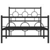 vidaXL Estrutura de cama com cabeceira e pés 100x200 cm metal preto