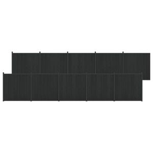 vidaXL Painel de Cerca 10 unid. 1755 x 186,5 cm WPC e Alum&iacute;nio Preto