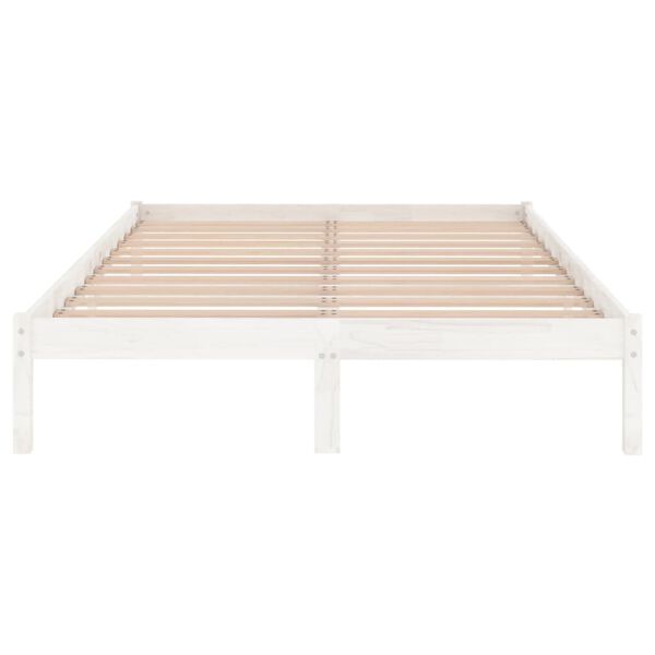 vidaXL Estrutura de cama 120x200 cm pinho maciço branco