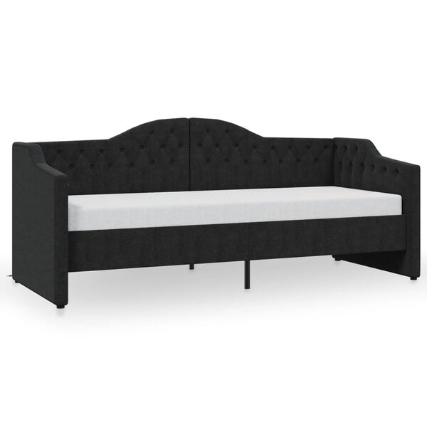 vidaXL Sof&aacute;-cama c/ colch&atilde;o e sa&iacute;da USB 90x200 cm tecido preto