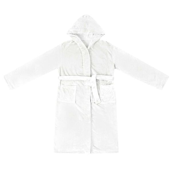 vidaXL Roup&atilde;o com Capuz Branco xxxl Flanela