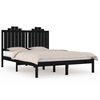vidaXL Estrutura de cama 200x200 cm pinho maci&ccedil;o preto