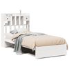 vidaXL Cama com estante sem colch&atilde;o 90x200 cm pinho maci&ccedil;o branco