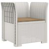 vidaXL Poltrona 1 Lugar com Almofada Look Rattan PP Branco